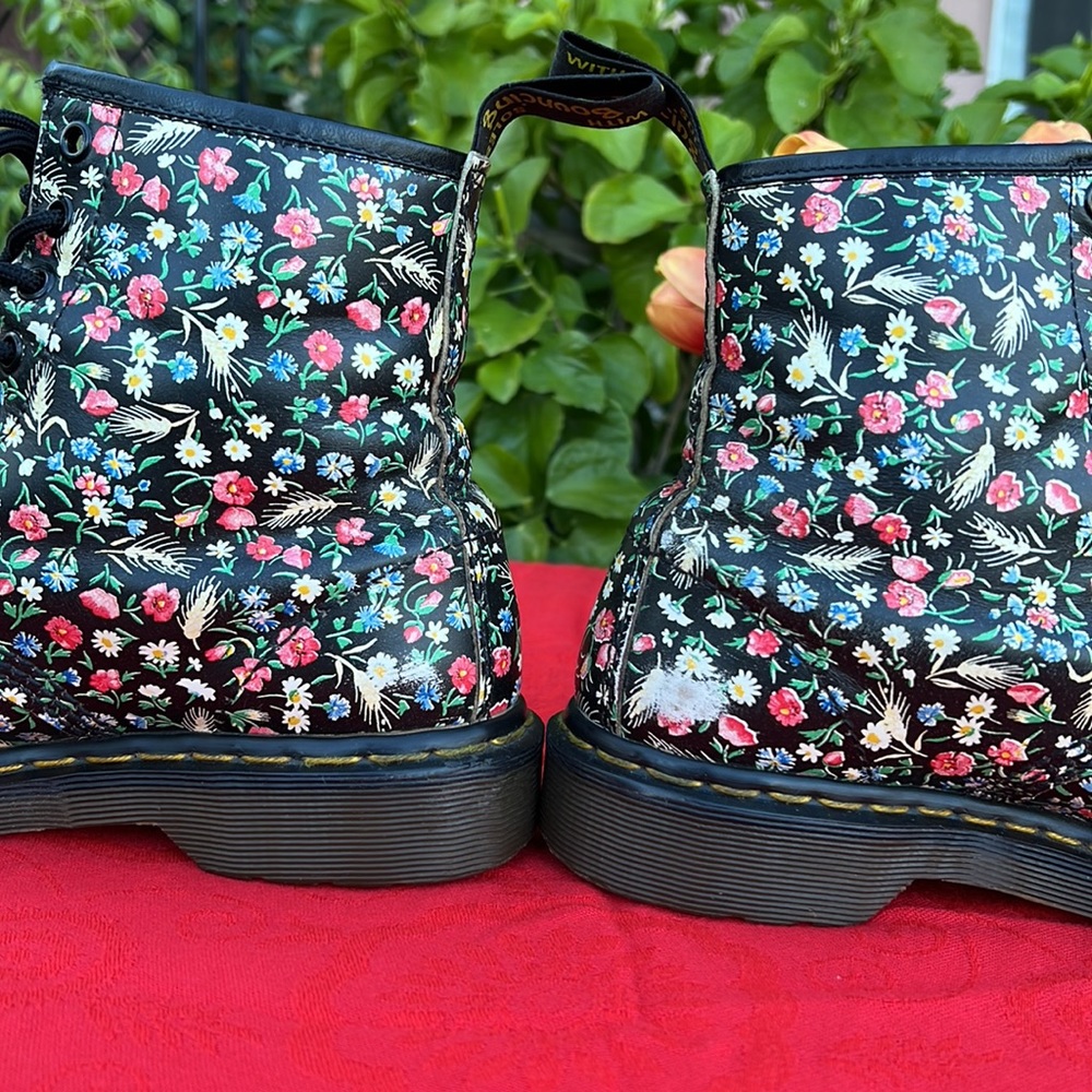 🏴󠁧󠁢󠁥󠁮󠁧󠁿 Dr. Martens Vintage MIE Y2K Floral 🌺 Combat Boots UK 6 - Picture 15 of 17